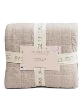 RACHEL ZOE Cotton Slub Box Quilt Set